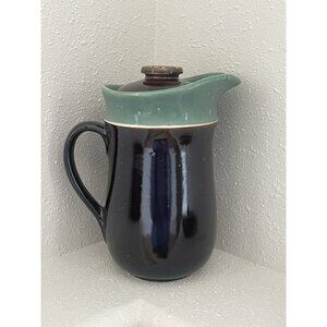 Vintage Red Wing Pottery Provincial Oomph Covered Pitcher Carafe Green Brown